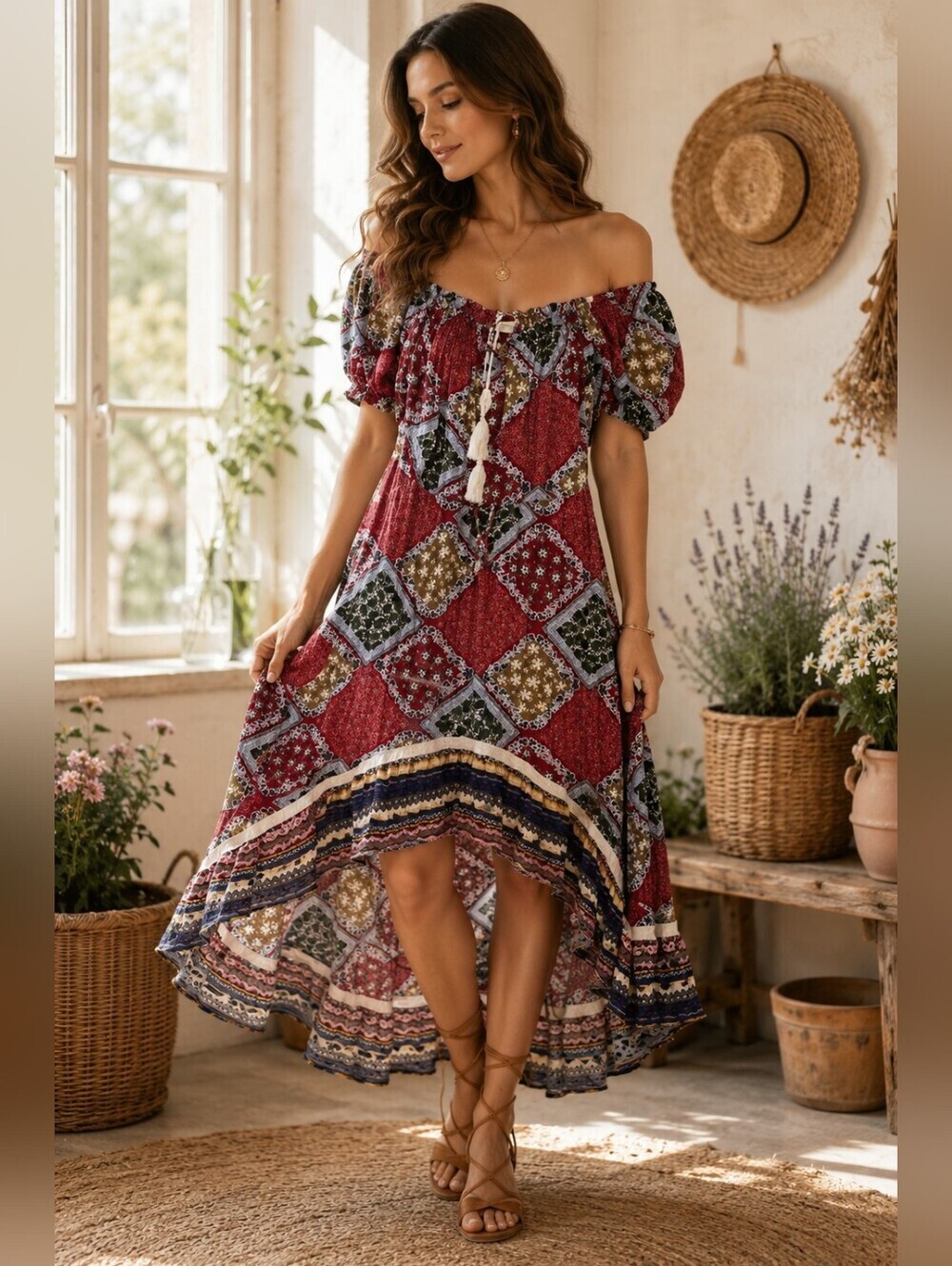 🌾 Umgee Boho Hi-Low Peasant Dress 🌾